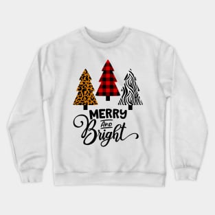 Merry And Bright Patterned Christmas Tree Crewneck Sweatshirt